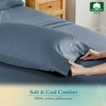 thumbnail image 6 of California Design Den 500 Thread Count King Pillow Case, Soft & Silky 100% Cotton Sateen - Denim Blue, 6 of 9