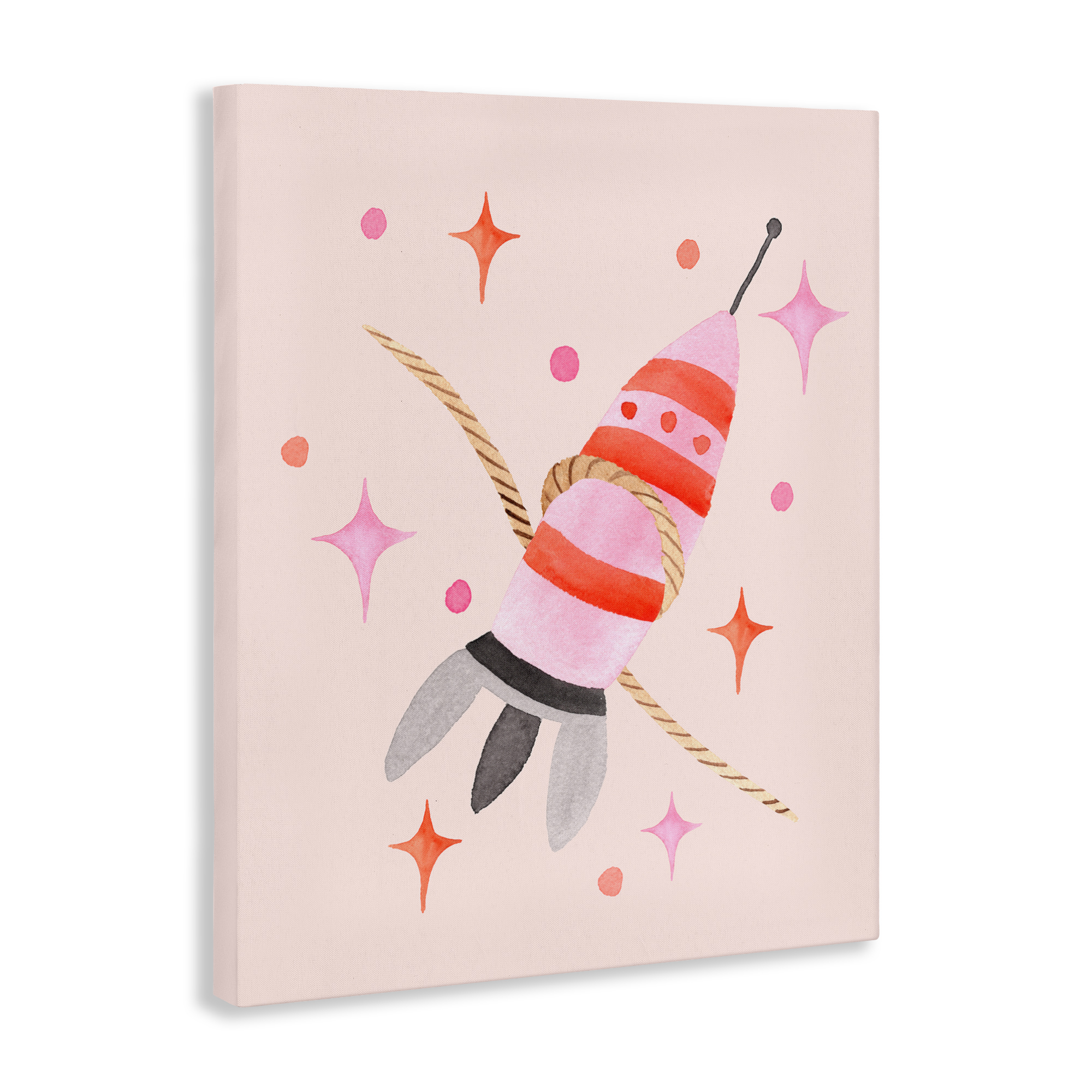 Spaceship with Lasso Canvas Wall Art, design by Nina Jacobs