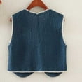 thumbnail image 2 of Felirenzacia Women's Floral Crochet Vest Hollow Out Open Front Vintage Boho Lace Button Sleeveless Crochet Knit Cardigan,Navy,Free Size, 2 of 7