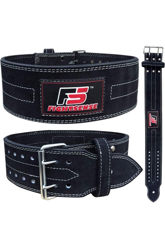 Nubuck Leather Weight Lifting Prong Buckle Belt Back Support Gym Training Bodybuilding