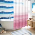 thumbnail image 5 of No Hook Shower Curtain with Built-in Rings - Pink White Washable Waterproof Fabric Bathroom Curtains for Hotel,Rentals, Stall 36 X 78 Inch , Abstract Modern Brush Strokes, 5 of 9