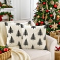 thumbnail image 2 of Christmas Tree Pillow Covers 20x20 Inch Set of 2 Xmas Winter Decorative Throw Pillow Cover White Trees Decoration Holiday Farmhouse Pillow Case for Home Sofa Christmas Decor Red, 2 of 6