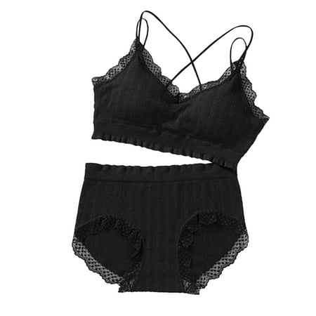 

Cathalem Valentines Day Gift Bra Lace Women s Underwear Set Underwire Color Set Back plus Size Satin Lingerie for Women 3x Underwear Black One Size