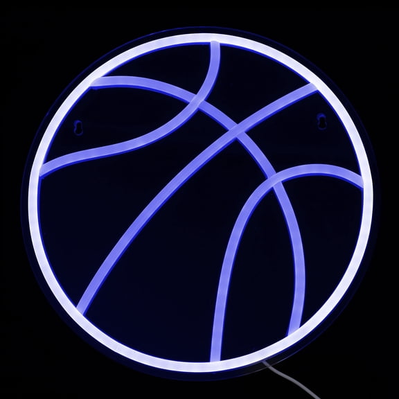 UPOUART USB Powered Basketball Neon Light Sign with White Glow and Base, Perfect Room Decor, 1 Set