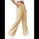 thumbnail image 2 of Pantalones de Salón A Rayas de Pierna para Mujer, Cintura Elástica y Bolsillos Amarillo XXL, 2 of 7