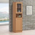 thumbnail image 3 of Hodedah 63" Tall Slim Open Shelf Plus Top Kitchen Pantry in Beige Wood, 3 of 4