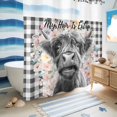 thumbnail image 5 of No Hook Shower Curtain, Black Cow Floral Shower Curtains for Bathroom with See Through Top Window, Black Buffalo Plaid Farmhouse Animals Waterproof & Washable Bath Curtain 66"x72", 5 of 9