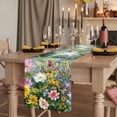 thumbnail image 2 of Table Runners 90 Inches Long Dress Scarves, Colorful Floral Spring Farmhouse Coffee/Dining/Kitchen Table Runner for Living Room, Daisy Green Forest Pastoral 13x90 Inch, 2 of 9