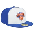 thumbnail image 3 of Men's New Era  White/Blue New York Knicks Repeat 59Fifty Fitted Hat, 3 of 5