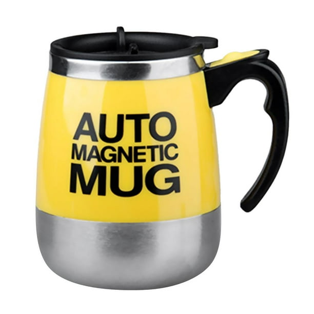 Acero Inoxidable Lazy Electric Self Stirring Taza Taza Para Mezclar, 400 O 450 Ml, Para Té, Café, Chocolate Caliente, Sopas, Leche, Etc. Amarillo 400ml Baoblaze taza de agitación automática