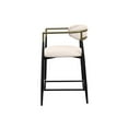 thumbnail image 4 of ACME Jaramillo Chenille Fabric Counter Height Chair in Black & Gold (Set of 2), 4 of 6