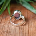 thumbnail image 3 of LD DESIGNS - Pink Opal Ring Adjustable 925 Sterling Silver Band With Oval Gemstone, Boho Style Statement Jewelry Gift, 3 of 4