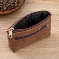 thumbnail image 4 of Oil-waxed leather coin purse, business card holder, cardholder, creative and simple zipper driver's license holder, bus card holder, mini key pouch, cat-themed red., 4 of 5