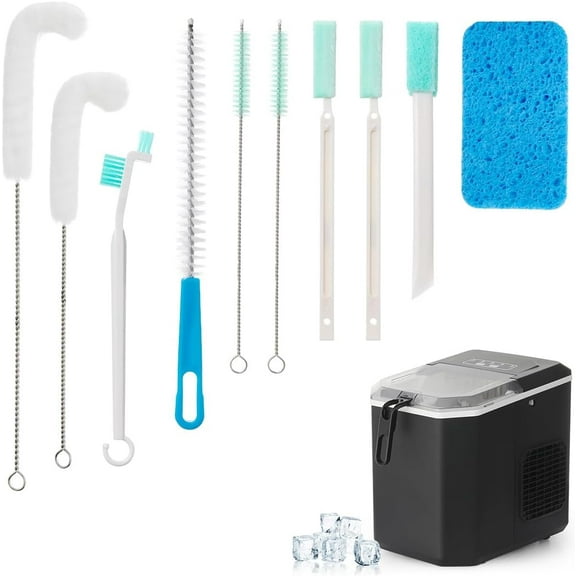 Hltser Ice Machine Cleaner Brush Sets  10 Pcs Ice Maker Cleaner Tools Kits with Crevice Cleaning Brush and Scrub Sponge