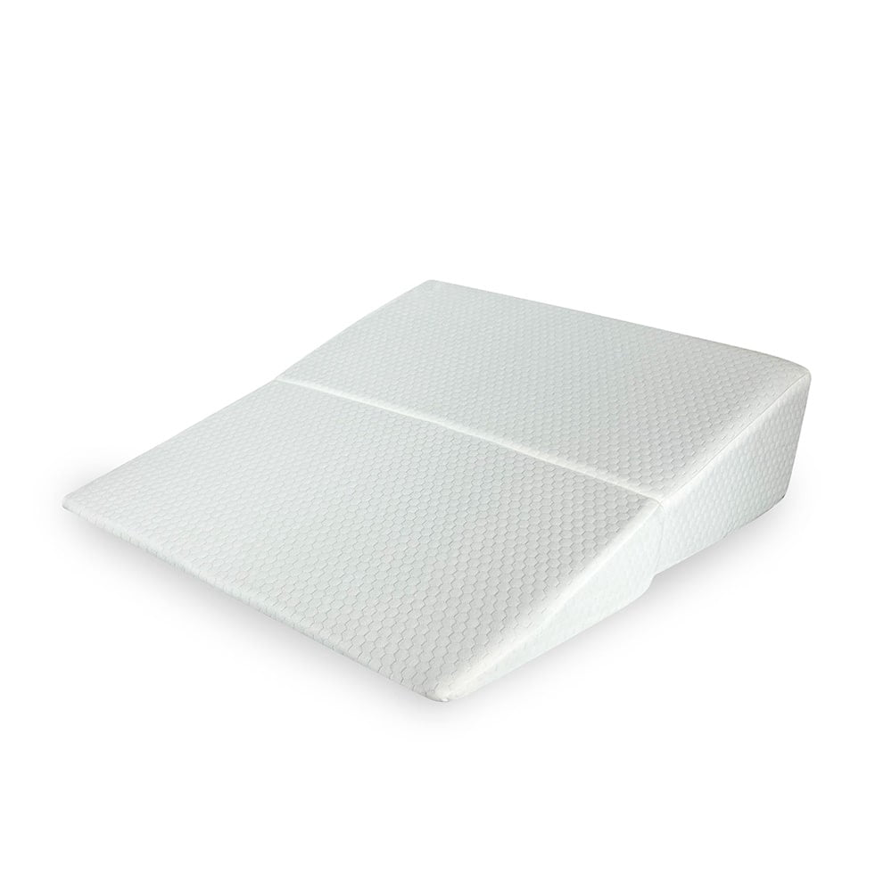 AMiNA Bed Wedge Pillow - for Sleeping, Gerd, Acid Reflux, Sleep Apnea, Post Surgery, Back Support, C-Section, Portable, Easy to Clean Washable Cover (White, 10 Inch)