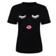 thumbnail image 5 of Hecho para Más Camisa Mujeres Sudadera de Manga Corta con Patrón Casual con Diseño de Pestañas Impreso, Cuello Redondo para el Hogar Y el Trabajo, 5 of 8
