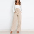 thumbnail image 4 of FLMEI Womens Wide Leg Pants High Waisted Business Casual Summer Dress Pants Long Work Trousers with Pockets for Women's S-XXL, 4 of 9