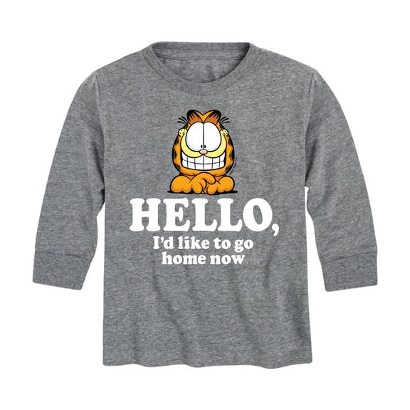 Garfield - Hello Go Home Now - Toddler And Youth Long Sleeve Graphic T-Shirt