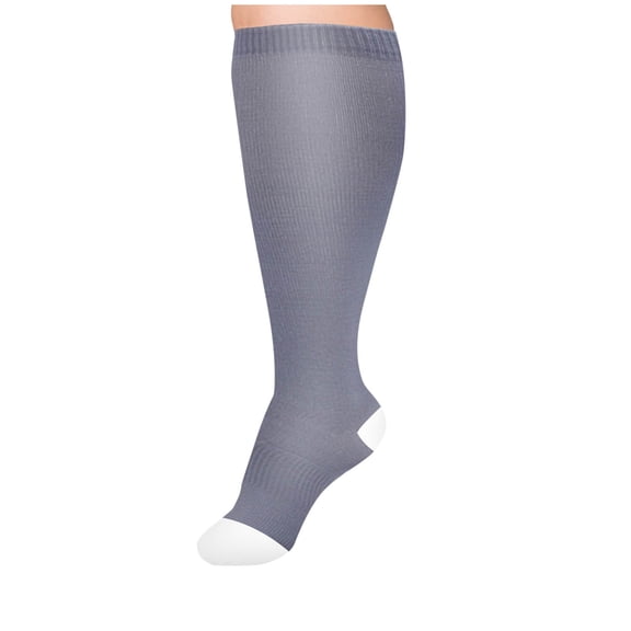 FITORON Men's 2XL Plus SizeSocks - Gray Nylon, Breathable, Moisture-Wicking, Relieve Leg Fatigue for Nurses, Runners, Wide Calf Fit