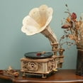 thumbnail image 3 of Lishi Wooden DIY Record Player Gramophone Phonograph Craft Kit for Adults, 3 of 5