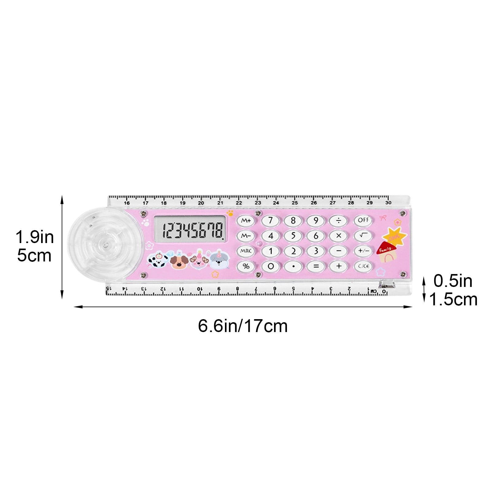 Werulen 2 In 1 Ruler Calculator,Portable MultiFunction,Ruler Calculator Combo,Office Math Measurement,Dual Function Calculator,Lightweight Ruler Tool,Easy Carry Office Supplies,Multipurpose