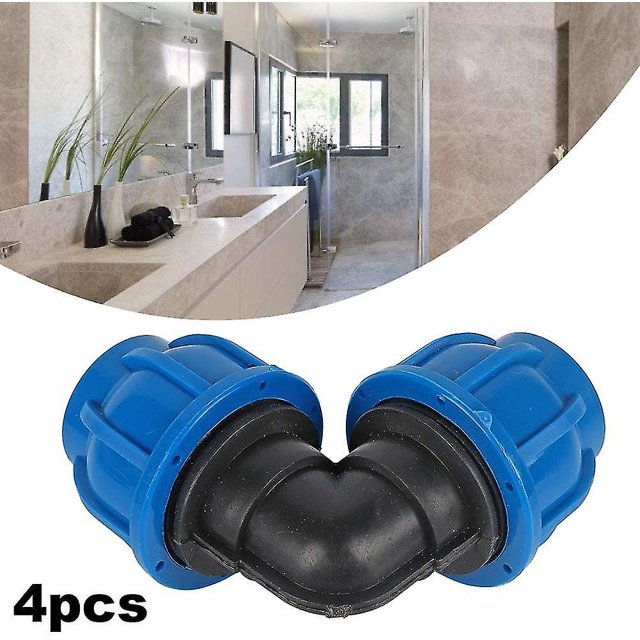 Auspicioso Conector de codo de 32 mm, Conexión de tubería de 90 grados 4 piezas Conector de tubería de agua de plástico Conector de adaptador de codo Accesorios para agua potable Puri Feliz Sencillez