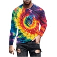 thumbnail image 2 of COSFO Casual Men T Shirts Long Sleeve Tie Dye Cotton Tops Crew Neck Loose Workout Pullover Graphic Tees, 2 of 5