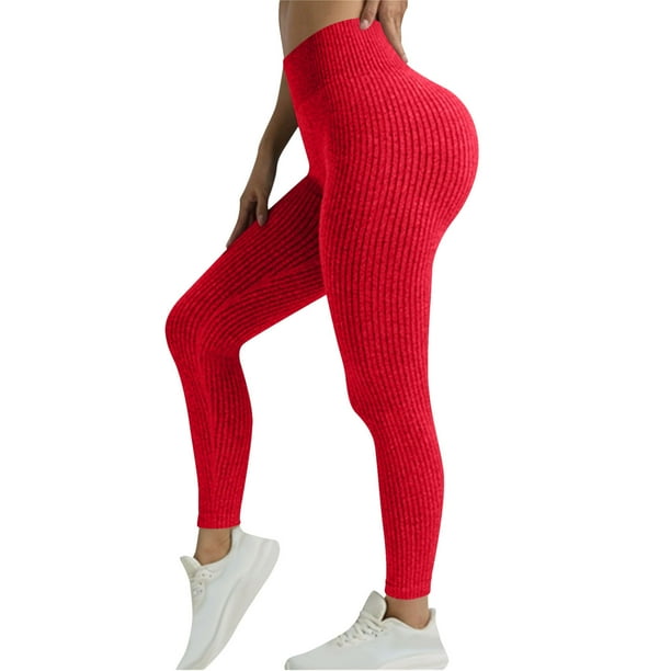 Pantalones de yoga para mujer, ajustados, de cintura alta, con realce de cadera, a rayas, con rosca, para uso externo.