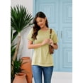 thumbnail image 2 of SHIBEVER Summer Short Sleeve T Shirts for Women Casual Loose Side Split Tunic Tops Comfortable Crew Neck Tops, 2 of 8