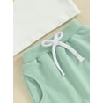 thumbnail image 6 of Bagilaanoe 2pcs Toddler Baby Girl Shorts Set Short Sleeve Letter Flower Print T Shirt Tops + Shorts 3M 6M 12M 18M 24M 3T Kids Casual Summer Clothes, 6 of 8