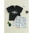 thumbnail image 3 of BemeyourBBs Toddler Boy Shorts Set Airplane Embroidered Short Sleeve Tops Shorts, 3 of 9