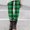 Green women high waisted plaid leggings a1, variant on Aaihamo Women's High Waisted Plaid Sport Leggings Slim Fit Long Yoga Pants Casual Workout Active Lounge Trousers, Red M