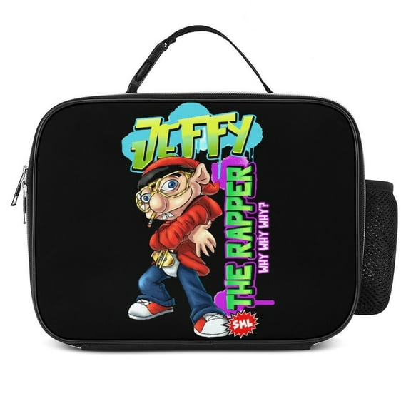SML Jeffy The Rapper Insulated Portable Lunch Bag Bento Bag Lunchbag Lunch Box Picnic Bag Reusable Detachable Meal Bag