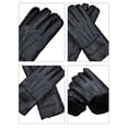 thumbnail image 4 of Men's Faux Leather Winter Driving Gloves with Faux Fur Cuff Lining, Black, 4 of 4