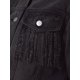 thumbnail image 5 of Chaqueta de mezclilla con flecos de manga larga y dobladillo deshilachado para mujer INSPIRE CHIC, corta, talla 2XL, negra, 5 of 6