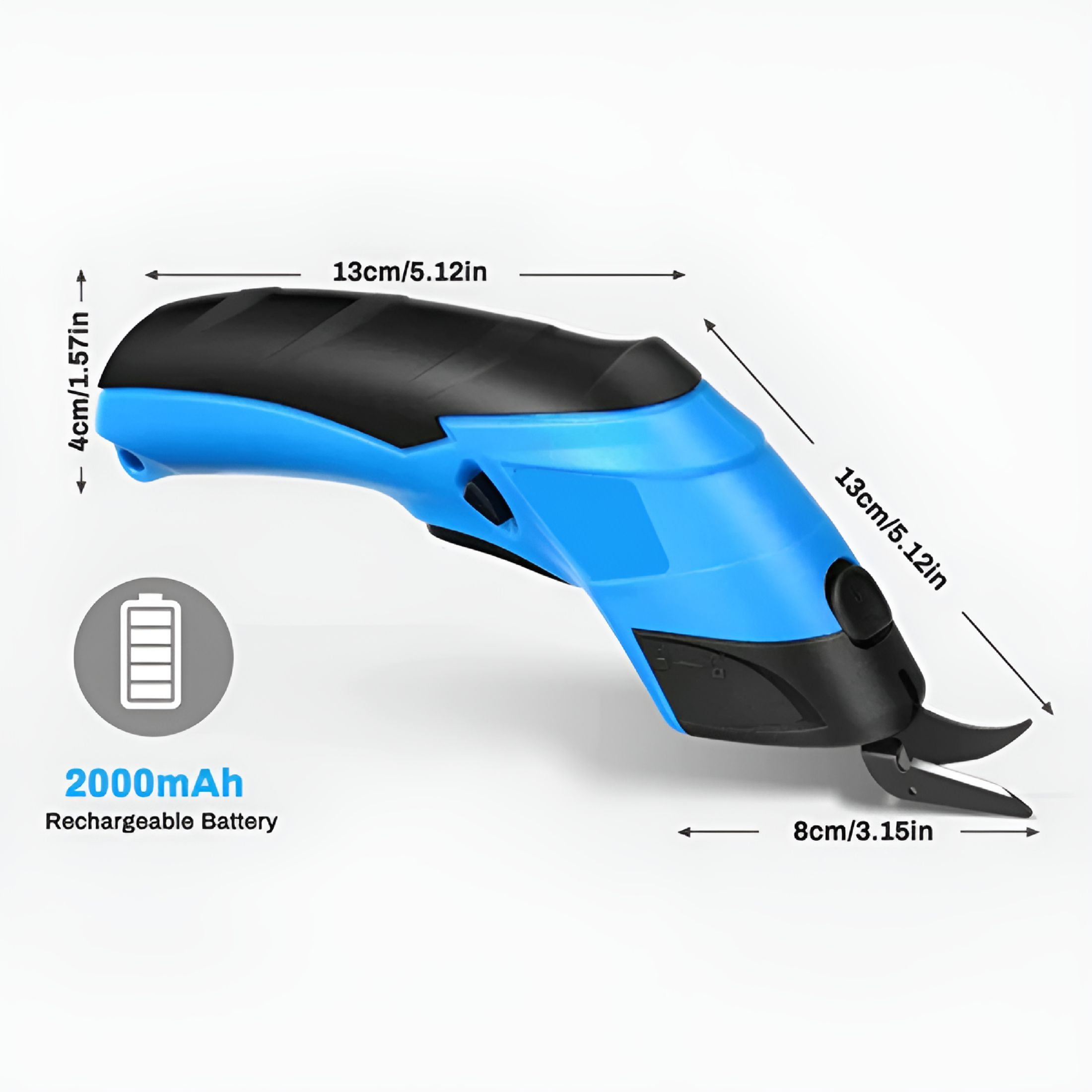 EXLEAF 2026 New Electric Scissors for Cutting Fabric Cardboard&Plastic Rechargeable Cordless Electric Scissors with 2 Blades Multifunctional Tool for Tailoring&Crafting Low Noise Performance