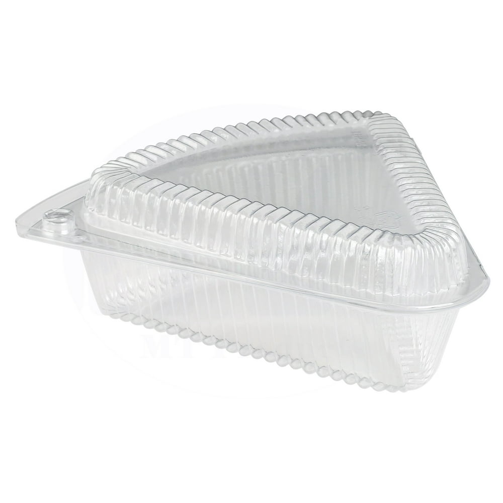 Hinged Plastic Pie / Cheesecake / Cake Slice Container Pack of 20