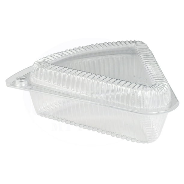 Hinged Plastic Pie / Cheesecake / Cake Slice Container Pack of 20