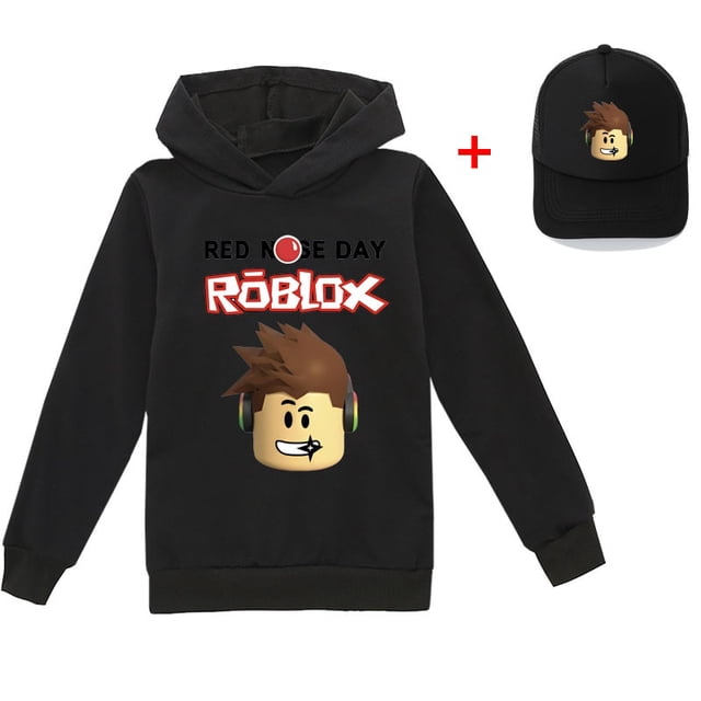 Roblox-suéter de manga larga con capucha para niños y niñas, ropa informal con estampado periférico, sombrero, estilo de tendencia para estudiantes, 2 piezas