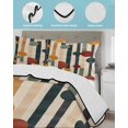thumbnail image 4 of Abstract Boho King Size Down Alternative Comforter, Lightweight Comforter Quilt Bedding Set with Pillow Shams Vintage Multicolored Geometric Stripes All Seasons Bed Comforter Duvet Insert 96"x106", 4 of 7