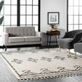 thumbnail image 1 of nuLOOM Mackie Moroccan Diamond Tassel Shag Area Rug, 6' 7" x 9', Off White, 1 of 4