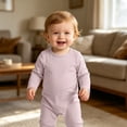 thumbnail image 6 of larppty Newborn Baby Jumpsuit Romper, Hospital Outfit for Girls Boys, Toddler One-Piece Shirt Bodysuit with Buttons, 6 of 9