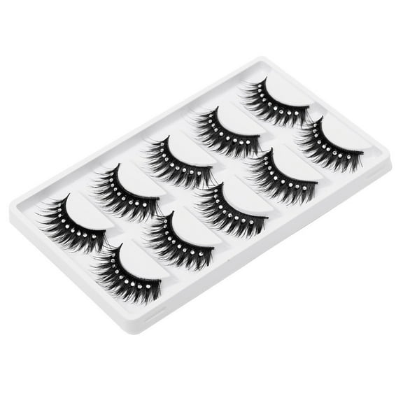 Happydeer Shiny Rhinestone Fiber False Eyelashes Thick Long Natural Lashes Extensions