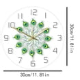 thumbnail image 3 of Peacock Feather Mandala Transparent Acrylic Wall Clock, LED Light Up Bohemian Decor, Unique Vintage Timepiece (US Plug), 3 of 9