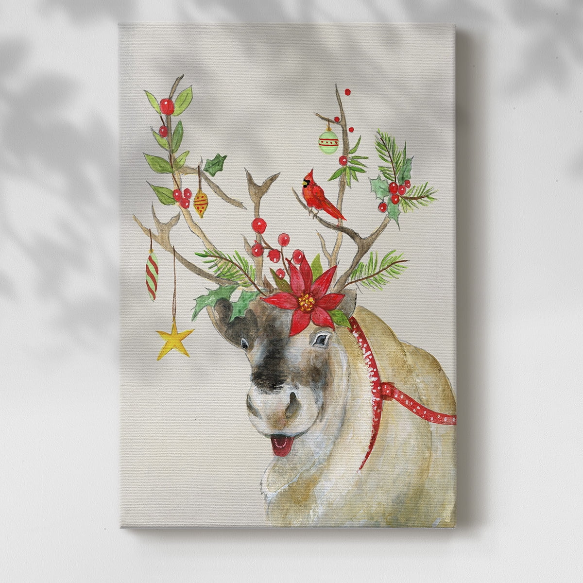 Playful Reindeer II- Gallery Wrapped Canvas