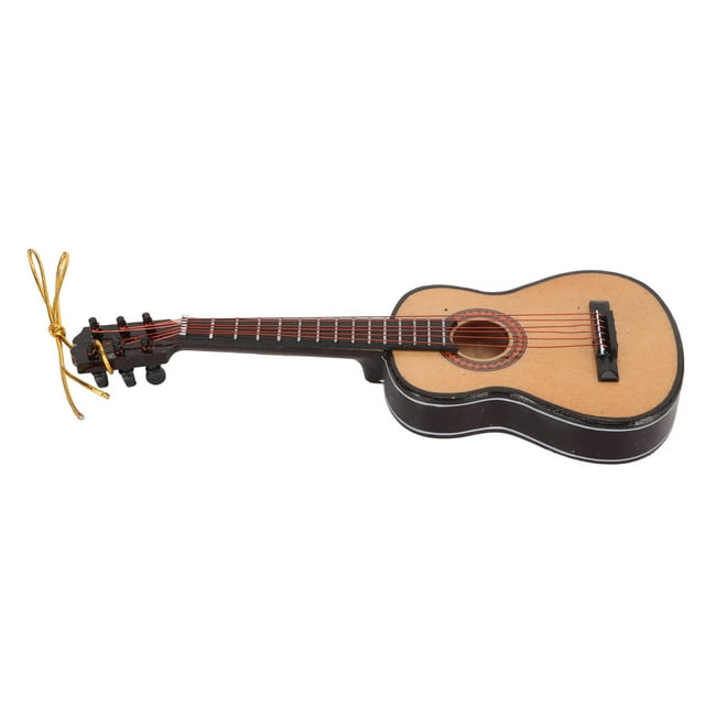 Guitarra En Miniatura, Adorno De Guitarra De Resina Vívida, Superficie De Pintura Fina Portátil Para Navidad