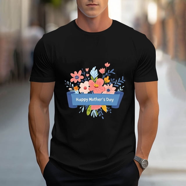 Tops para hombre, blusas y camisas de cuello redondo y manga corta para hombre, camisetas deportivas con estampados casuales para el Día de la Madre, blusas de cuello redondo y manga corta, blusas de