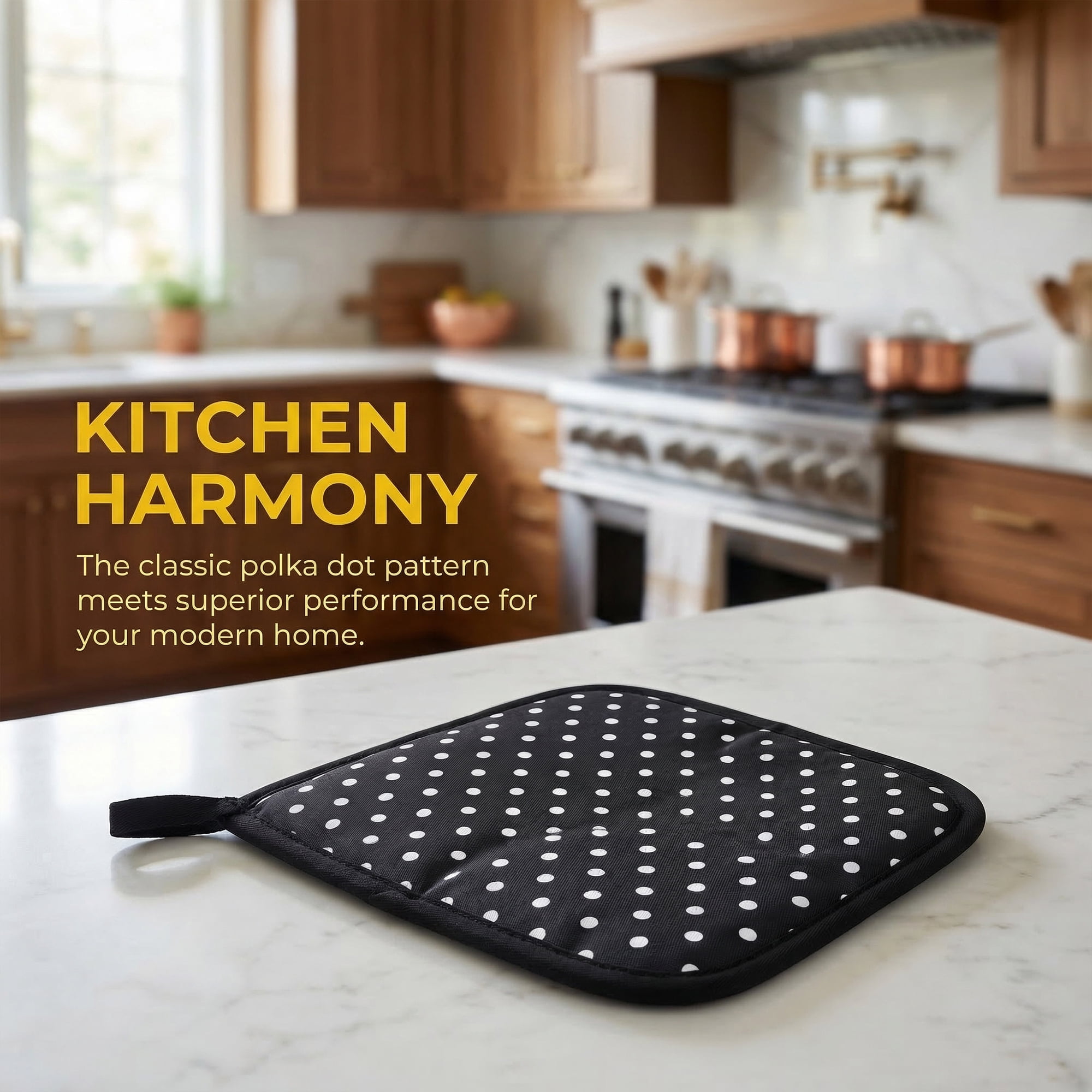 Unique Bargains Pot Holders Heat Resistant Trivets Non Slip Hot Pads Black White