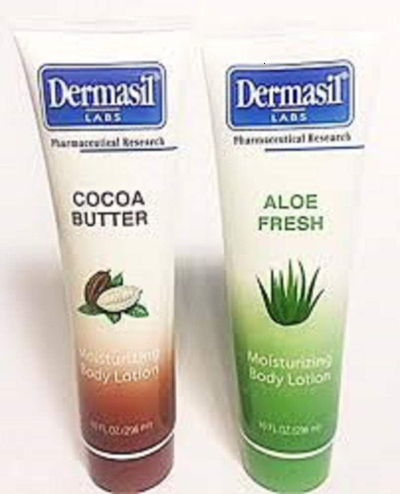 Dermasil Moisturizing Body Lotion Bundle 2 10 oz. tubes. 1 Coco Butter