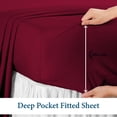 thumbnail image 6 of 900 Thread Count 4 Piece Quality Sheet Set 15 Inch Deep Pocket 100% Egyptian Cotton Color Burundy Solid Size King, 6 of 7